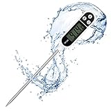 Flintronic Digital Roasting Thermometer, LCD Screen Digital Kitchen Thermometer Instant Read, Auto-Off Meat Thermometer für Küchengrill, Zucker, Milch, Wasser, Marmelade, Grill (Ohne Akku)