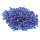 Reflektierendes hochglänzendes Feuerglas, Glaskies, Glasperlen, Murmeln, Steine, Edelsteine für Aquarium, Garten, Dekoration, 6–9 mm, 305 g (Saphirblau)