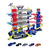 Majorette Super Chase Center - 5-stöckiges Parkhaus mit Spielzeugautos, Zug, Aufzug, Licht & Sound, Auto Spielzeug ab 5 Jahren - 212059984