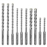 SDS Plus Bohrer Set, Lytool 10 tlg Hammerbohrer Steinbohrer Betonbohrer Set Ø 5, 6, 8, 10, 12 mm (110, 160, 210 mm Lang) für SDS Plus Bohrhammer