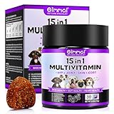 15 in 1 Dog Multivitamin Treats, zur Unterstützung der Gesundheit - Haut, Hüfte und Gelenke, Darmgesundheit, Multivitamin-Kautabletten für Hunde Aller Rassen (30 Kauartikel mit Entengeschmack)