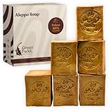 GREEN FADEL Aleppo Seife Original 6 x 200g (Deluxe) 40% Lorbeeröl, 60% Olivenöl, Olivenölseife, Kernseife Naturseife, Handgemacht, Vegan