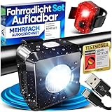 NEXTCOVER® Fahrradlicht Set mit [VisionOne] LED Set I USB-C aufladbar & wasserdicht I StVZO zugelassen I Fahrrad Licht vorne I Fahrradlampe & Fahrrad Rücklicht, Fahrradbeleuchtung Akku, Licht Fahrrad