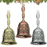 3 Stück Handglocke Klassische, Hand Tischglocke, Tischglocke Handglocke, Weihnachtsbaumglocke, Weihnachtsglocke, Tischklingel Rezeptionsglocke, Serviceglocke Klingel Für Restaurant, Hotel, Geschäfte