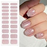 JMEOWIO Nagelfolie UV Härtend Bunter Glitzer UV Gel Nail Strips Nagelsticker Nagelaufkleber Nail Art Dekoration Nageldesign Zubehör