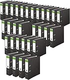 DINOR™ Ordner-Wolkenmarmor Recycling 8 cm breit DIN A4 schwarz 30er Pack Made in Germany Ringordner Aktenordner Briefordner Büroordner Pappordner Schlitzordner Grüner Balken Blauer Engel