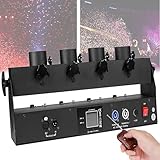 4 Schuss Konfettiwerfer Kanone Konfettimaschine DMX512 & Fernbedienung Elektrische Papier Konfettikanone Maschine für Partylichteffekt Club Bar Hochzeit Weihnachten Halloween Karneval Ostern