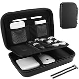 ProCase Tragetasche für MacBook Power Adapter, Mac Ladegerät Netzteil Power Bank Apple Magic Mouse Hülle, Reise Organizer für Apple Pencil Magsafe Kabel, Elektronik Accessories Aufbewahrung -Schwarz