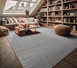 Paco Home Outdoor Teppich Wetterfest Wohnzimmer Balkon Küchenteppich Flachgewebe Sisaloptik Meliert Einfarbig, Grösse:160x220 cm, Farbe:Grau
