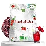 ORIGEENS HIBISKUSTEE BIO 1kg Premiumqualität | Bio Hibiskusblüten getrocknet für Tee, Früchtetee, Eistee, Karkade tee | Hibiskus Tee für Drainage Detox-Kur