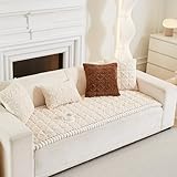 YOSEPATI Haustier-Sofabezug, Waschbar, rutschfeste Sofabezüge für Hunde, Flauschige Sofabezüge, Sofaschutz, Haustierfreundliche sofaüberwürfe, Sofa-Sitzbezüge (Weiß, 150 x 70cm)