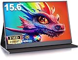 MOMODS Portable Monitor, 15.6 Zoll Tragbarer Monitor, IPS FHD 1080P HDR, Externer Mobile Bildschirm mit Mini HDMI Typ C, für Laptop, Mac, PS5, Xbox