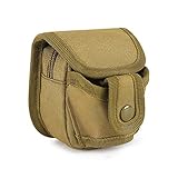 Huntvp Taktisch Schleudertasche, Slingshot Kugeltasche, Aufbewahrungstasche für Schleudermunition/ 6/8/10mm Stahlkugeln/Steinschleuder/Schleuder/Zwille, Molle Gürteltasche, Braun