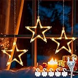 LED Sterne Weihnachtsbeleuchtung,3er Beleuchtung,Weihnachten Indoor Fenster Licht Dekoration,mit 8 Modi Stecker IP44,für Weihnachten,Hochzeit,Party,Schlafzimmer,Balkon Deko