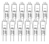 VINBE G4 Halogenlampe 20W 340LM T3 Dual Pin AC/DC12V Licht, verwendet für Kuppeleuchten, Kronleuchter, Gleisbeleuchtung, Gleisbeleuchtung, warmweiß 2700K, 12 Pack