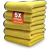SNOMOZ® 5X Ultra-Absorber Microfasertuch Trockentuch für Auto und Motorrad ∣ 40 x 40 cm Vorteilspack ∣ 600gsm Saugleistung und Ultra weich
