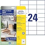 AVERY Zweckform LR3475-10 Recycling Etiketten (240 Adressaufkleber, 70x36mm auf A4, 100% recyceltes Altpapier, bedruckbare Adressetiketten, selbstklebende Klebeetiketten) 10 Blatt, naturweiß