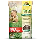 Neudorff Azet RasenDünger – Bio Rasendünger für 400 m² sorgt für eine dichte, grüne und strapazierfähige Rasenfläche mit 6 Monaten Langzeitwirkung, 20 kg