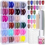 FANDAMEI 24 Farben 576 Stk. Glatte Künstliche Nägel zum Aufkleben Mittlere Länge, Coffin Falsche Nägel Gefälschte Nägel Nagelspitze Künstliche Nägel Ballerina, mit Nagelkleber Nagelsticker Nagelfeilen
