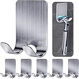 Gorffy Rasierhalter Dusche, 6 Stück Mehrzweckhaken Edelstahl Wasserdichte Wandhaken Selbstklebend, Rasierer Halterung Dusche, Badezimmer Haken Ohne Bohren Rasier Halterung