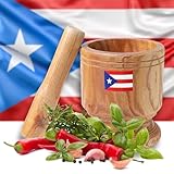 Puerto Rico Pilon Mörser & Stößel breit – volle Größe zum Kochen authentischer puertoricua-Lebensmittel – Must-Have Küchenzubehör