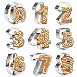Tweruna Kuchenform Zahlen 9 Stück, Number Cake Backform 0-8 Mittel Edelstahl, Backform-Zahlen für Kekse, Kuchendekoration