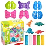 Booaee Knete Zubehör Knetwerkzeug Set, 12 Stück Dinosaurier Plastilin Werkzeuge, Knete Zubehör, Knetspielzeug, DIY Knetwerkzeug Dinosaurier Plastilin Werkzeuge für Jungen und Mädchen
