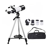Lazvik Teleskop Original 70mm Öffnung 400mm Refraktor-Teleskope Mit Stativ,Okularen,Montierung Für Erwachsene