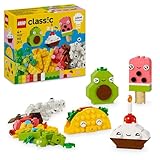 LEGO Classic Kreativer Snack Bauspaß, Spielzeug mit Essen für fantasievolle Rollenspiele, Bauset für Jungen und Mädchen ab 4 Jahren, Cupcake, Avocado, EIS am Stiel und Taco 11039