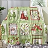 Weihnachtsdecke - Kuscheldecke Flauschig Patchwork Decke - Fleecedecke Weihnachtsbaum, Weiche Warme Decke Sofa, Flauschige Wohndecke als Sofadecke Couchdecke, XL Decken Deko, 150x200 Y-831