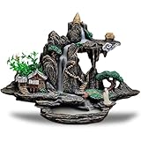 ZONSUSE Rückfluss Wasserfall Räuchergefäß,Bergwasserfall Rückfluss Räuchergefäß,Mountain Backflow Räuchergefäß,Lustig Aromatherapie Geschenke für Yoga Meditation Achtsamkeit Spa Entspannung (Hügel B)