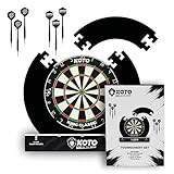 KOTO - Tournament Dartscheibe Set Schwarz, inkl. Surround, 2 Sätze 23 Gramm Darts, Halterung Dartscheibe & Dart Oche