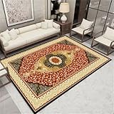 RUGMRZ Kinderzimmer Teppiche Mädchen Flickenteppich Waschbar Rote Blumendekoration traditioneller Teppich im Retro-Stil Teppich Schlafzimmer 70X140CM