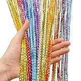 SNBUHA Fadenvorhang, Blickdicht Glitzer Türvorhänge Bunt Für Hochzeit, Fliegenvorhang Für Hochzeit, Café, Restaurant(100×200 cm, Regenbogen)