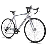 Hiland 28 Zoll Rennrad, 700C Pendlerrad, 14 Gänge Rennrad für Männer Frauen, Fahrrad für Erwachsene, Silber