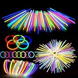 Kangtaixin Knicklichter Party Set für Kinder – 100 Leuchtstäbe mit 100 Verbindern, Party Deko & Halloween Deko für Weihnachten, Festival & Hochzeiten, Mitgebsel & Gastgeschenke für Kindergeburtstag