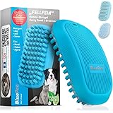 BluePet FellFein Badebürste Gummistriegel Für Kurzhaar Hunde & Katzen mit Massageeffekt - Entfernt loses Deckhaar, Staub & Schmutz - Idealer Badestriegel