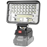 Radikor Akku Lampe für Makita 18V, 5 Inches 50W Kabellose Led Arbeitsleuchte Akku Tragbares Flutlichter Baustellen Lampe mit 2 Helligkeitseinstellungen, 2 USB-Aufladung (kein Akku)