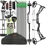 Compoundbogen-Set 0-70 lbs, Verstellbarer Körper aus Aluminiumlegierung für Compoundbogen, Auszugslänge 16,4-30 Zoll, Geschwindigkeit 325 FPS, geeignet für die Jagd und das Zielschießen