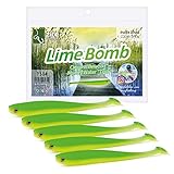 Zite Fishing Gummifische Zander Set – Inzite Shad 12cm Diverse Farben - 5STK Fängige Gummiköder Zanderangeln - Softbait Angelköder UV-Aktiv (Lime Bomb)