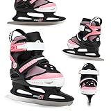 ATTABO Verstellbare Freizeitschlittschuhe für Mädchen ZOLA Rosa Größe 36-41 EU Kinder verstellbare Schlittschuhe für Anfänger Klettverschluss und Schnallenverschluss Freie Längenanpassung