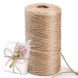 Jute Schnur 100m 2mm Reißfest Naturjute Kordelband Paketschnur Gartenschnur Bindfaden Dekoration Basteln Verpackung