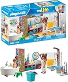 PLAYMOBIL MyLife 71611 Badezimmer, inklusive Zwei Figuren und zahlreichen Accessoires, zu über 80 % aus recycelten und biobasierten Materialien, detailreiches Spielzeug für Kinder ab 4 Jahren