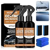 2 Autolack Schnellspray, 3 in 1 Auto Nano Beschichtungs Spray mit Hochglanz & Schutz, Autolack Schnellwachs Polierspray Gegen Kratzer,Reparatur für alle Fahrzeuge