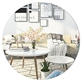 DRERIO 50 cm Wandspiegel Selbstklebender Glasspiegel HD Runder Klebespiegel Großer, Rahmenloser Glas Spiegel Dekorative Wandspiegel Kreis, für Gäste WC, Badzimmer, Ankleidezimmer, Wohnzimmer etc