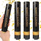 CLIUNT 4PCS Konfettikanone Gold, 3-5 Meter Konfettikanone Hochzeit,30cm Konfetti Shooter, Konfetti Kanone Gold,Party Popper,Konfettikanonen xxl,für Geburtstag Vorschlag Party Feiern Innen und Draußen