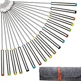 TecUnite Edelstahl Fonduegabeln mit Hitzebeständigem Griff für Käse Schokoladen Fondue Braten Marshmallows Fleisch, 9,5 Zoll (18 Packung)