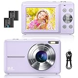 Sevenat Digitalkamera 44MP Fotokamera FHD 1080P Fotoapparat Digitalkamera 16X Digitalzoom Kompakt Einfache Tragbare DigitalKamera für Kinder Teenager Studenten Senioren Anfänger (Lila)