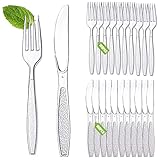 200 Stück Plastikbesteck,Mehrweg Besteck,Party Besteck Plastik,100 Plastiklöffel,PlastikLöffel,Plastik Messer,Robustes Kunststoffbesteck,Party Besteck für Familienfeiern,Hochzeiten,Geburtstagsfeiern