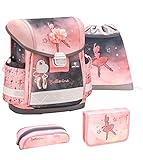 Belmil Classy Schulranzen Set 4 - teilig (403-13/AG/S) (Ballerina Black and pink)